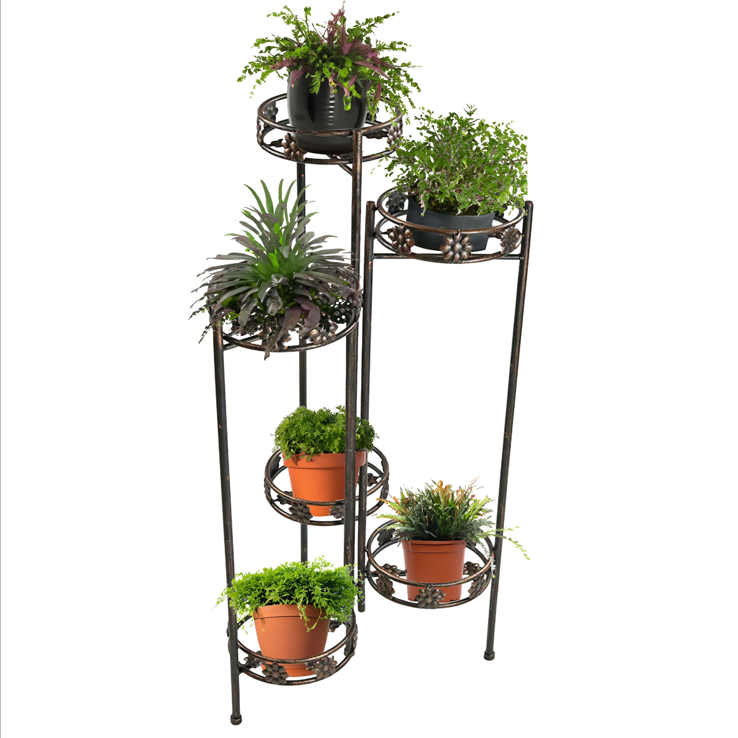 Sunnydaze Decor KF-6FFS 44-Inches H x 23-Inches W Bronze Indoor/Outdoor Round Steel Plant Stand