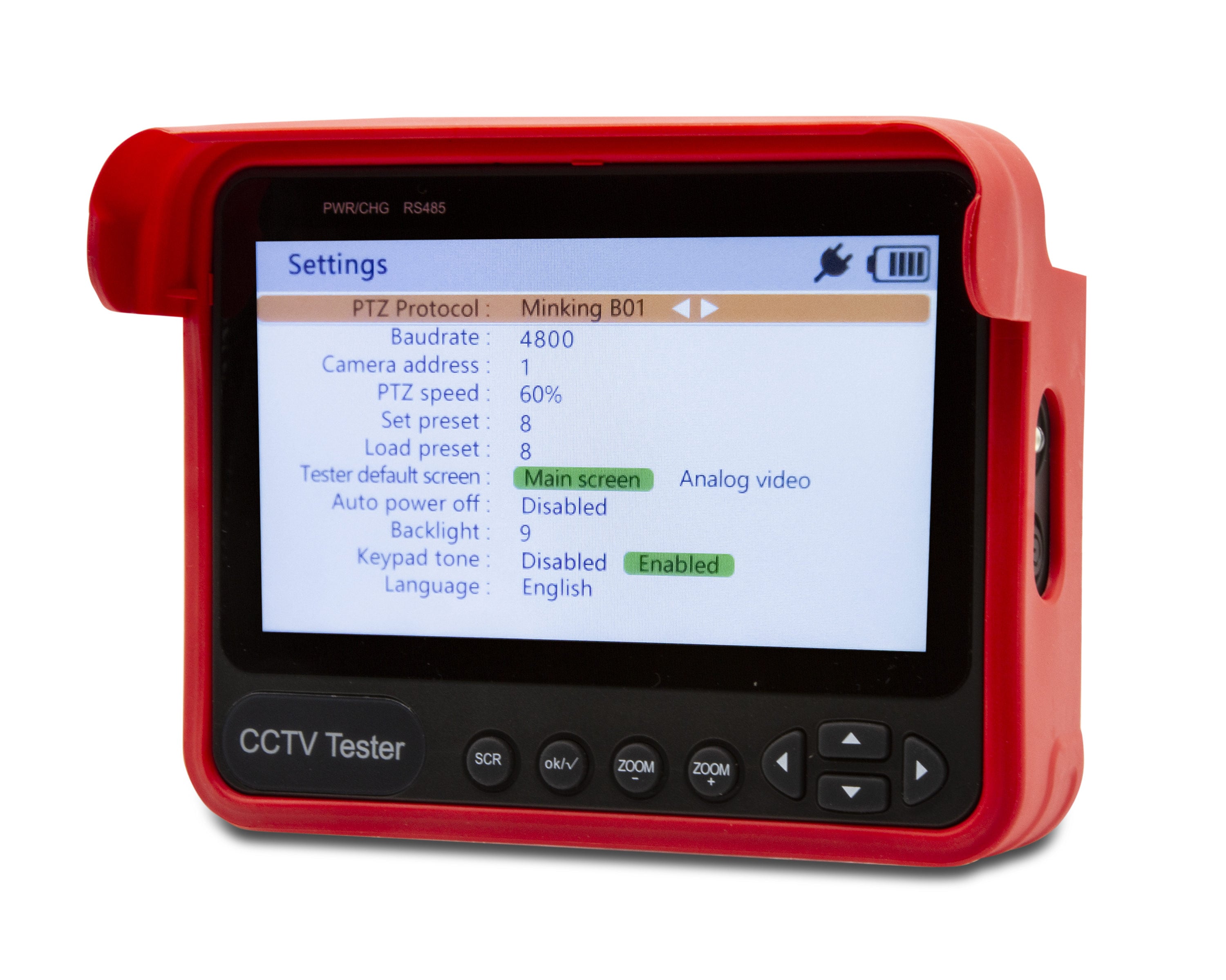 LCD Specialty Meter for Analog Testing of 8MP Cameras (Red) - Supports Multiple Encoding Types | - TRIPLETT 8064