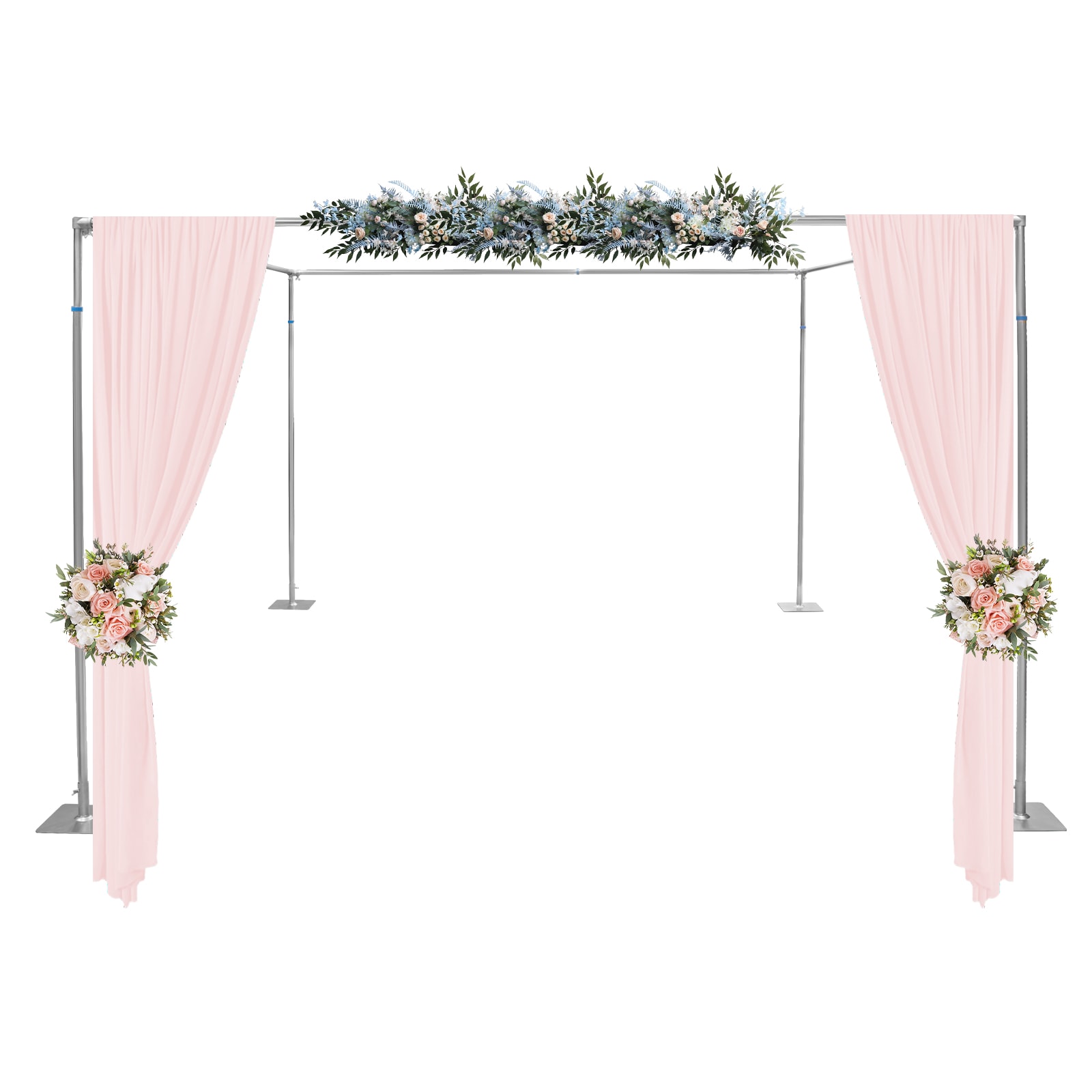 CNCEST YLJH2YG6WDZJ8 9.84-ft W x 9.84-ft H Arched Large 4-Post Stainless Steel Adjustable Steel Garden Arbor