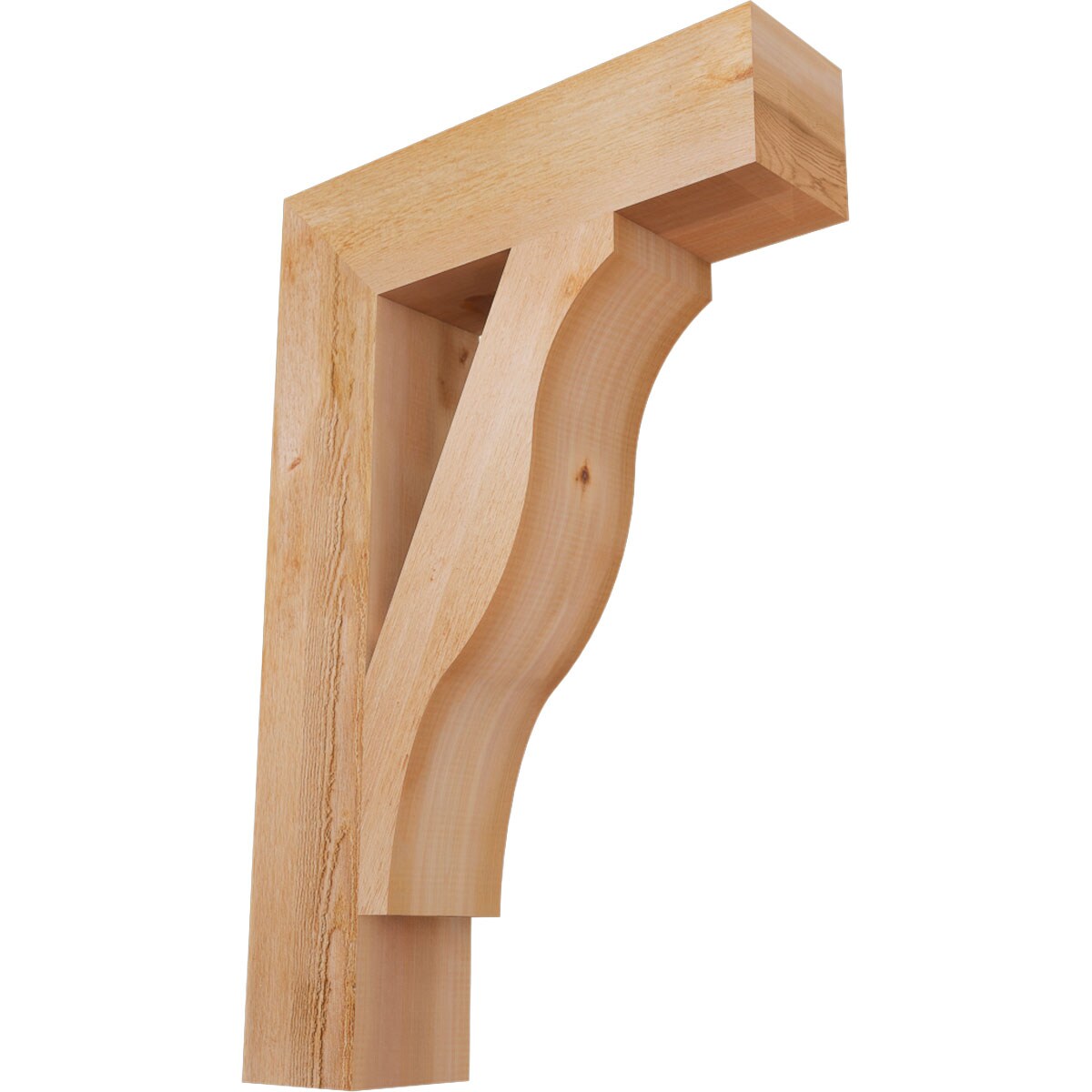 Ekena Millwork BKT06X24X36FST05RWR Funston Block Rough Sawn 6-in x 24-in x 36-in Western red cedar Brown Wood Standard bracket