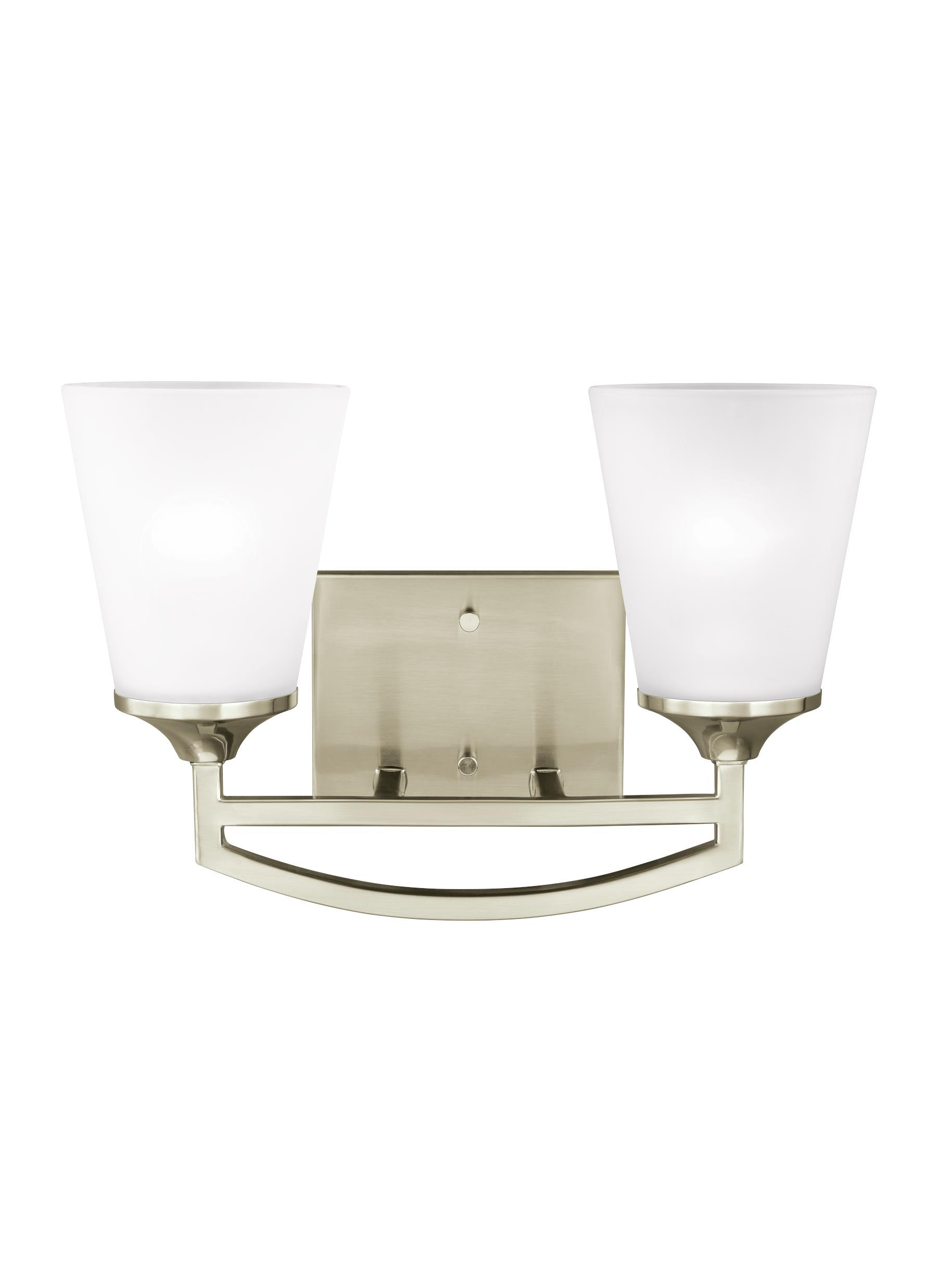 Generation Lighting 4424502EN3-962 Hanford 14.5625-in 2 -Light Brushed Nickel Transitional Vanity light