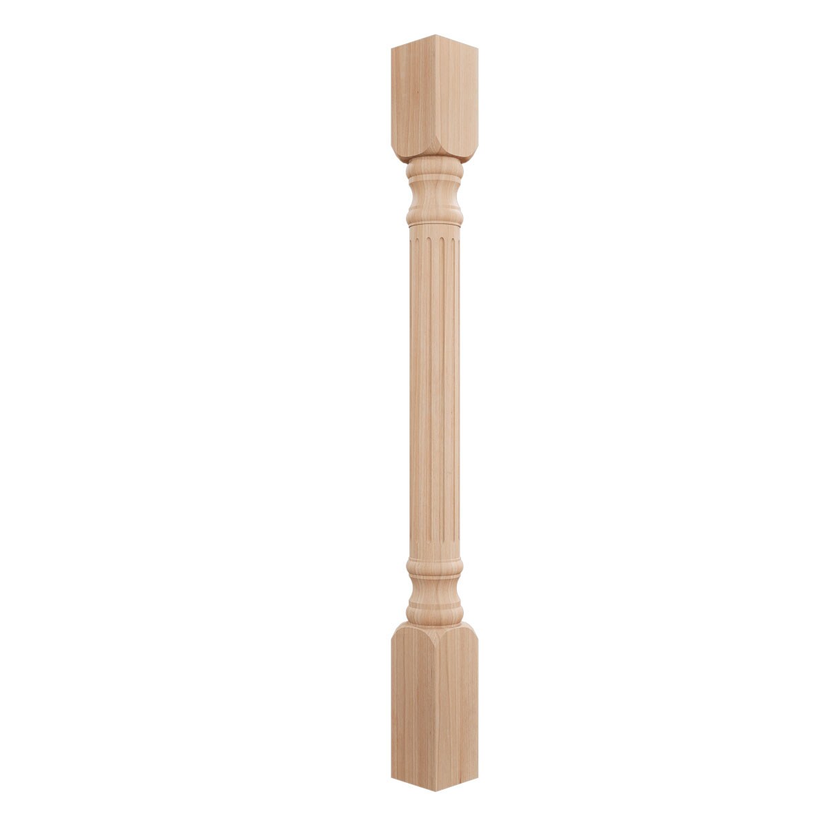 Ekena Millwork COL03X03X35RICH Richmond Fluted Cabinet Column 3-Feet x 4-Inches Unfinished Cherry Wood Fluted Square Column