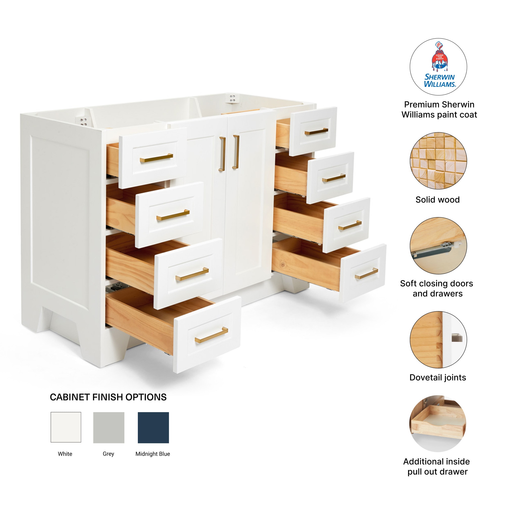 ARIEL Q048S-BC-WHT vanities - View #4