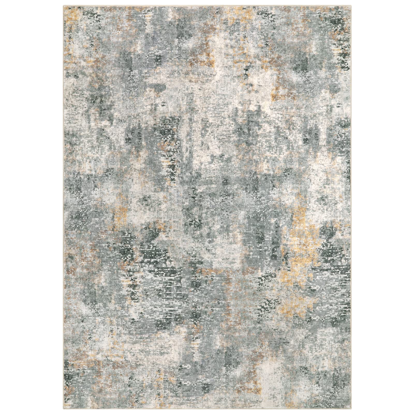 Lahome AR-DYR-037-GR1 5 x 7 (ft) Gray Modern Imagery Short Pile Velvet Rectangular Indoor Area Rug