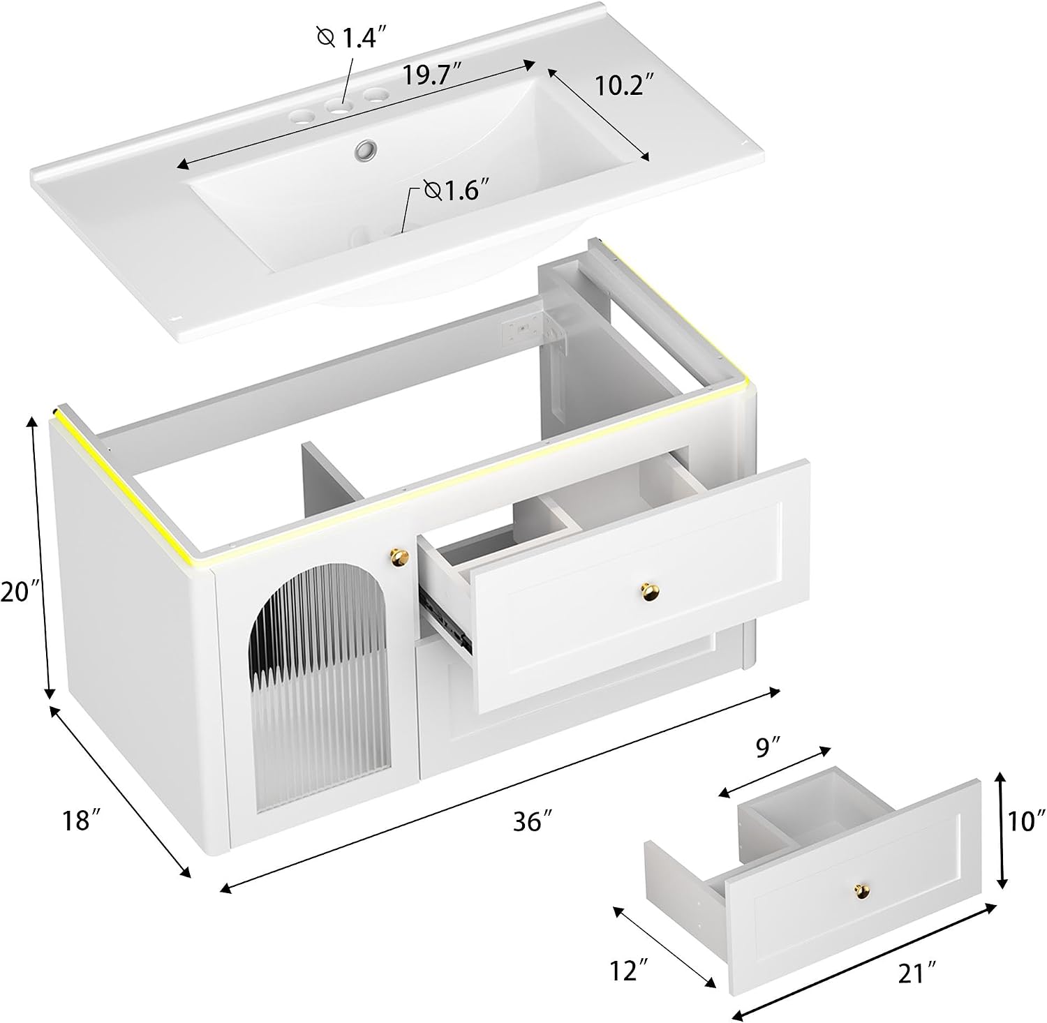 FINDEPOT 3P-FBV3-W36R-01 Bath-Vanity-Combo - View #2