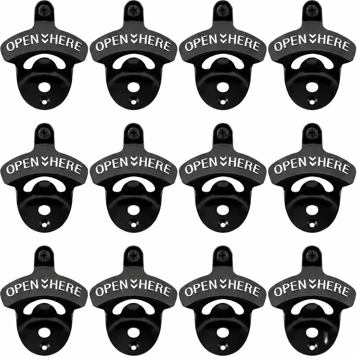 Aoibox  12 Pack Wall Mounted Magnetic Post Bottle Opener Stainless Steel Cap Catcher for Cooler Bench Tables