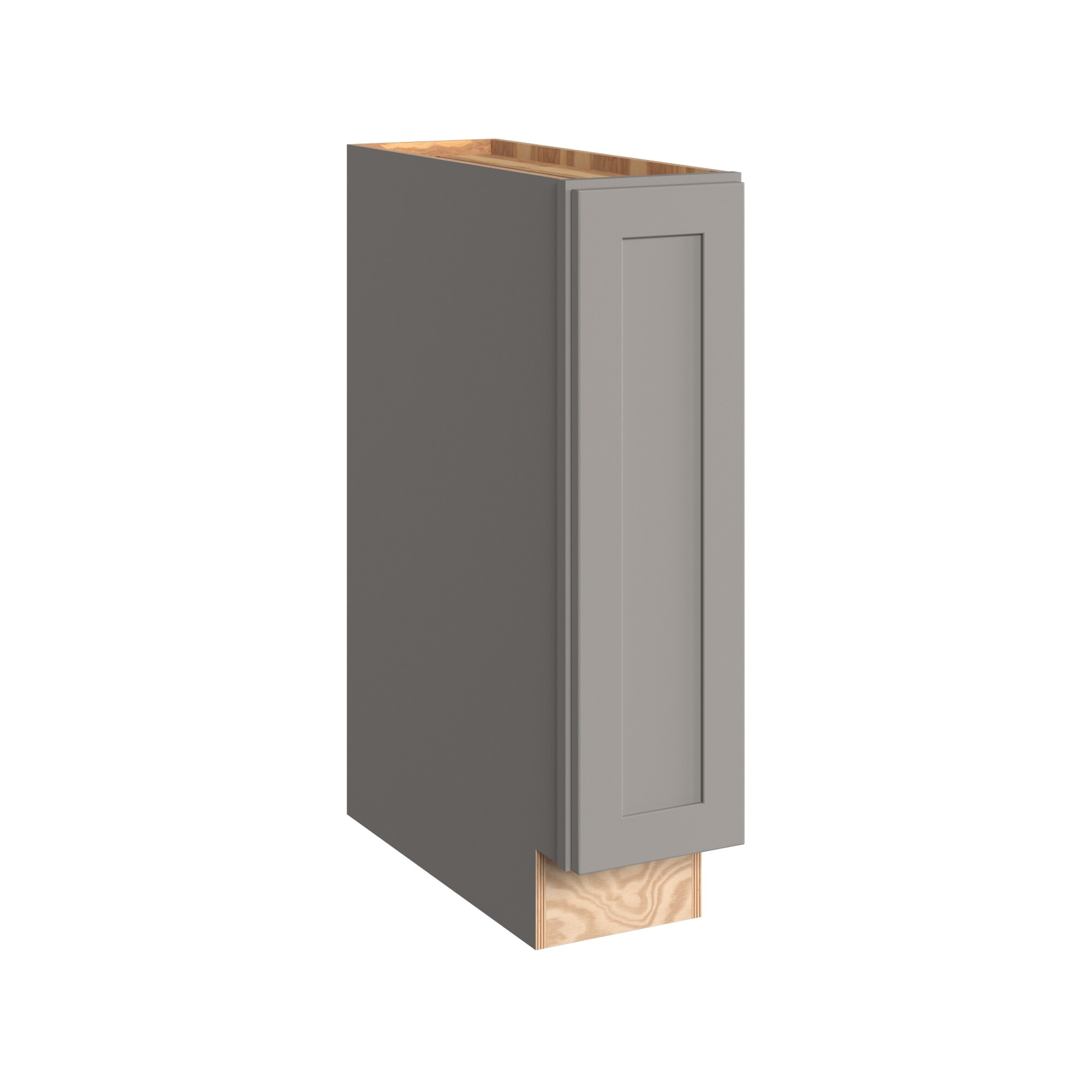 KraftMaid Momentum B9R.FHG81 Deveron 9-in W x 34.5-in H x 24-in D Pebble Grey Base Fully assembled Plywood Cabinet (Recessed Panel Shaker)