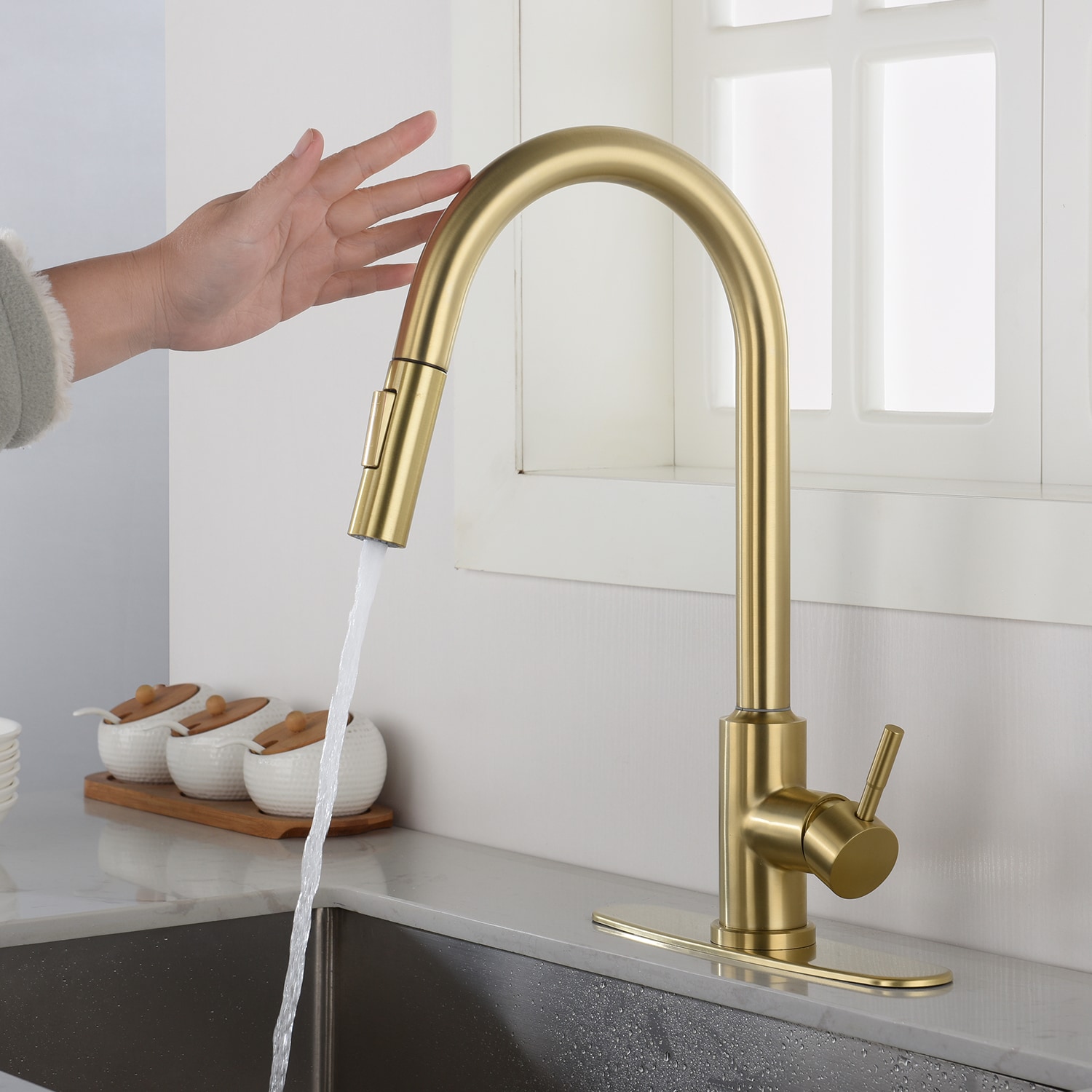 LOVMOR Touch Kitchen Faucet with Pull Down Sprayer