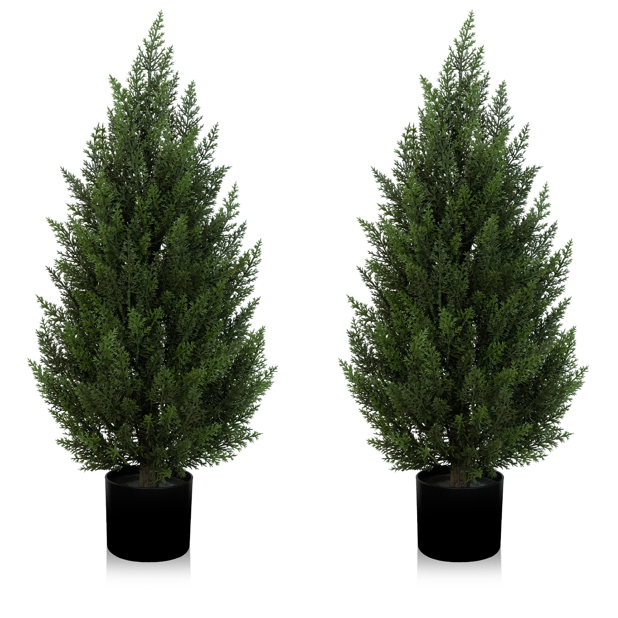 Vitalismo 3ft Artificial Topiary Cedar Trees Realistic Greenery Artificial Cedar Trees for Outdoor Indoor Decor Set of 2