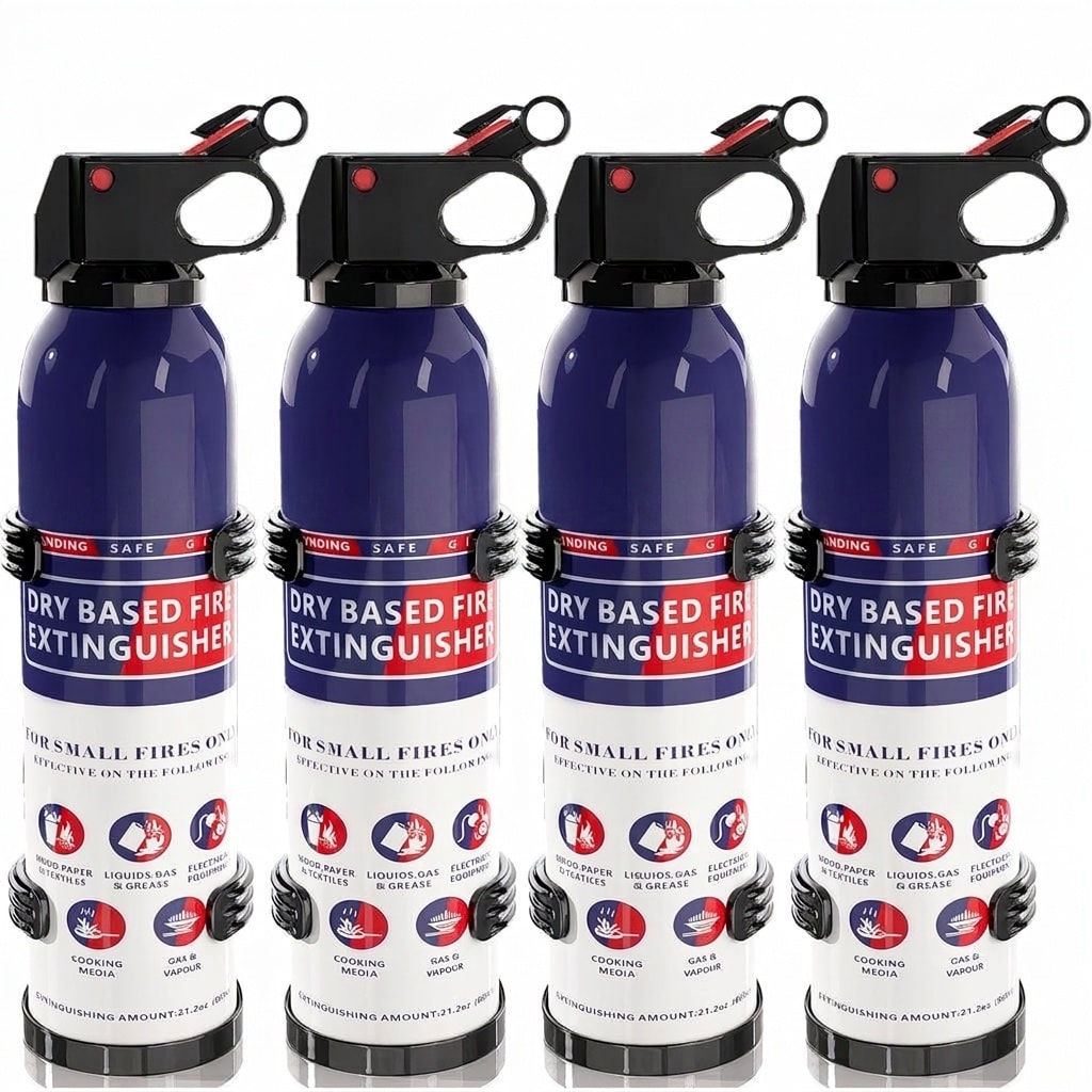 Adrinfly ABC Fire Extinguisher for Home and Vehicle 4 Pack 1.32 lb Each Portable Dry Chemical Suppresses Electrical Grease and Car Fires #LAD0420R02