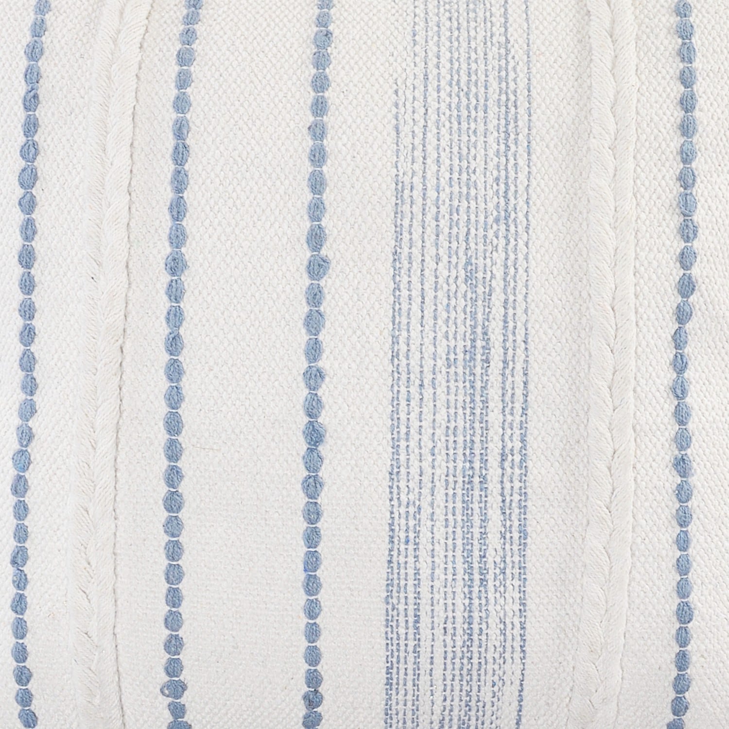 Textured White and Blue Square Throw Pillow, 20" x 20"