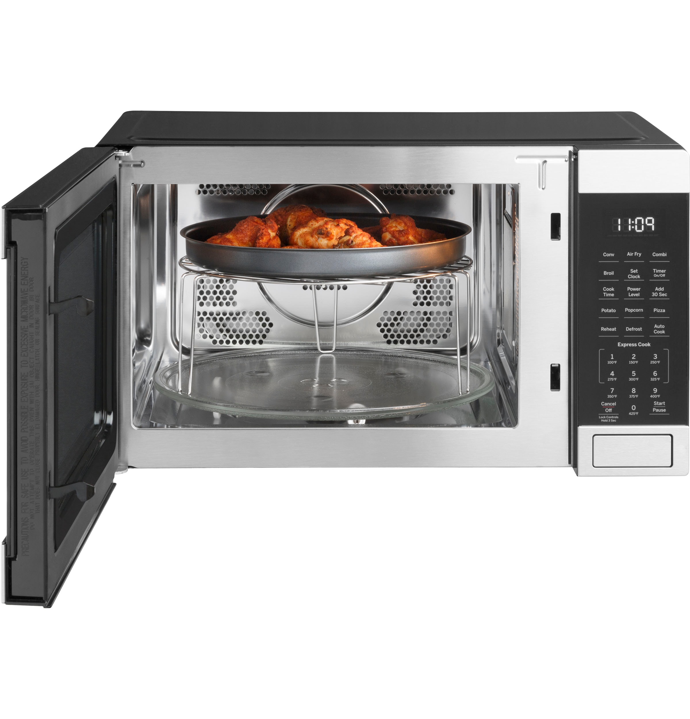 1.5 cu. ft. in Stainless Steel 1000 Watt Countertop Microwave Oven with Air  Fryer, Convection, Smart Sensor
