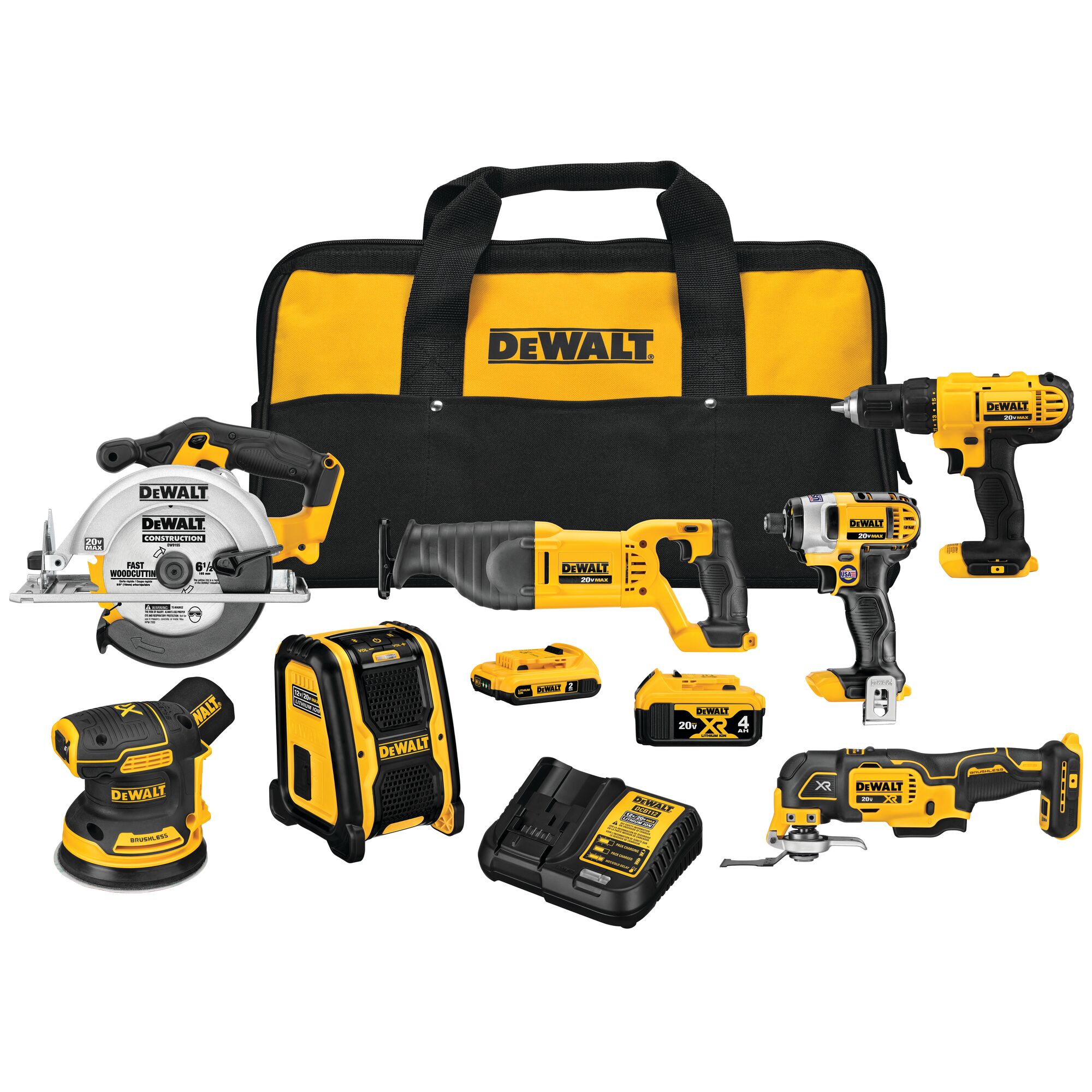 cirkulære Diskant Ideelt DEWALT 7-Tool 20-Volt Max Power Tool Combo Kit with Soft Case (2-Batteries  and charger Included) in the Power Tool Combo Kits department at Lowes.com