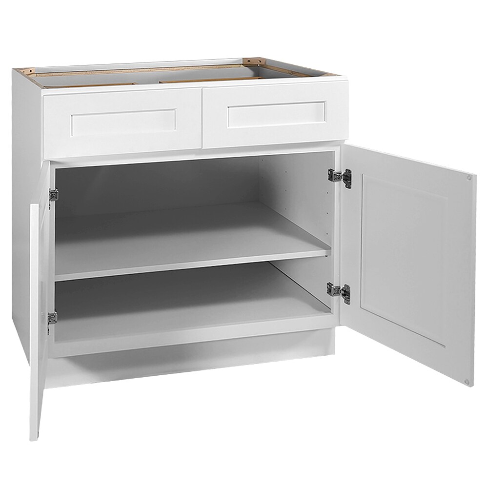 Two Drawer Base Cabinet with Scooped Drawer Modification
