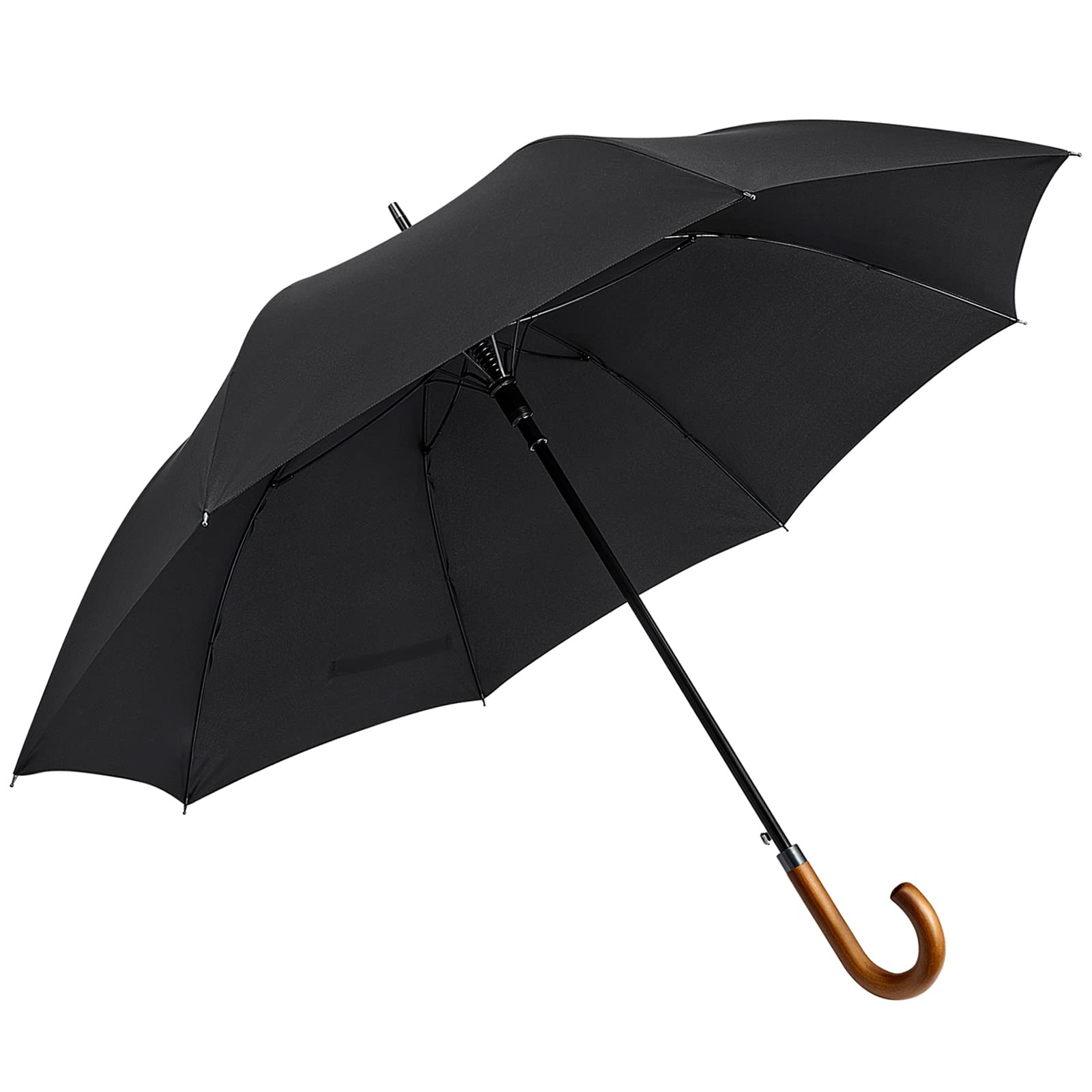 Ahfiwaso  Wooden Handle Umbrella 54 Inch Large Auto Open Wind Resistant Rain Stick Umbrella for Men and Women durable home and garden accessory