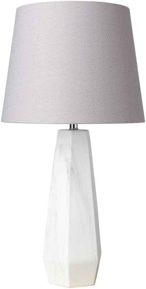 Surya PLI-100 Palladian 25.25-in Light Gray/White 3-way Table Lamp with Linen Shade