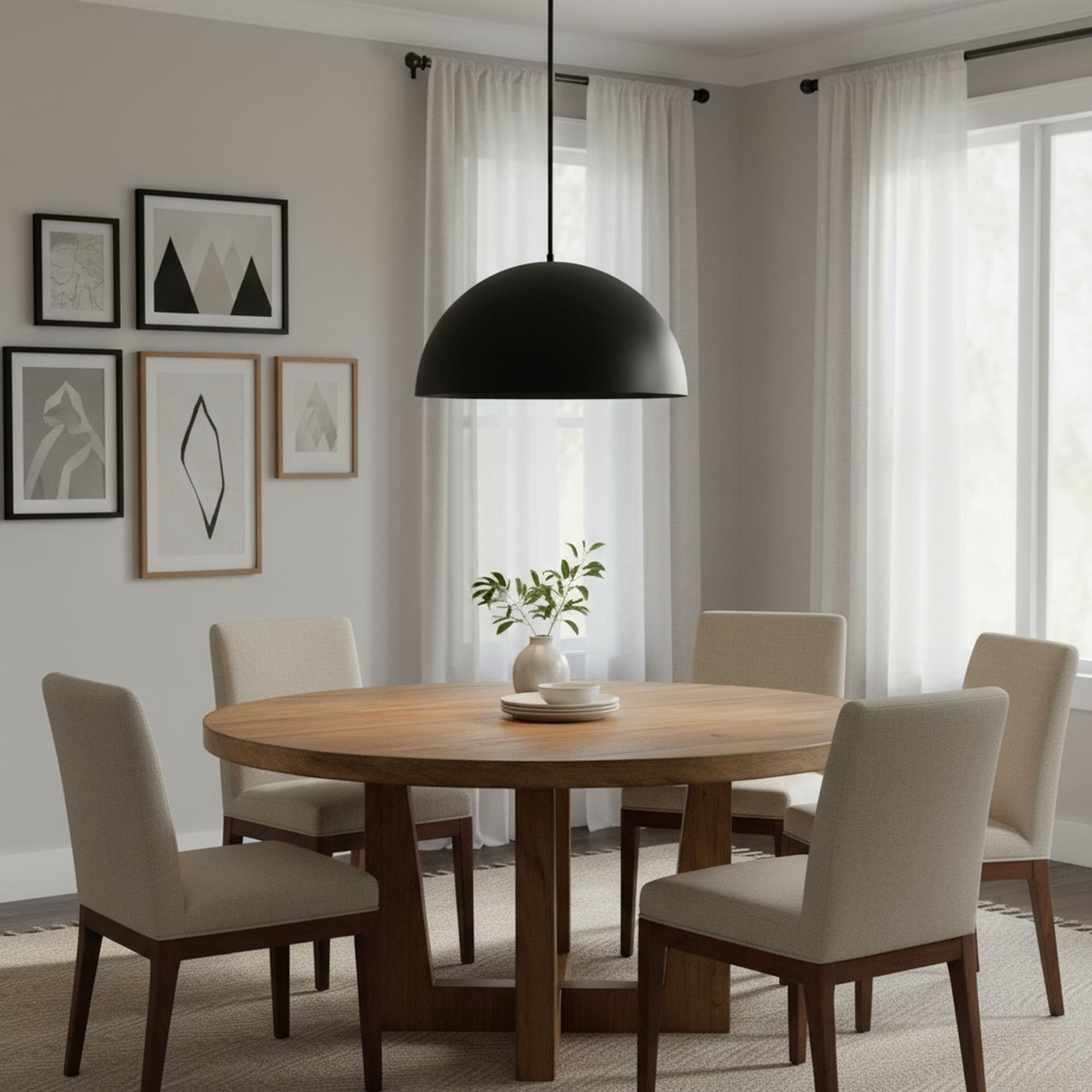 HyperDrop Cart 24 Modern Black Integrated LED Round Pendant Lamp