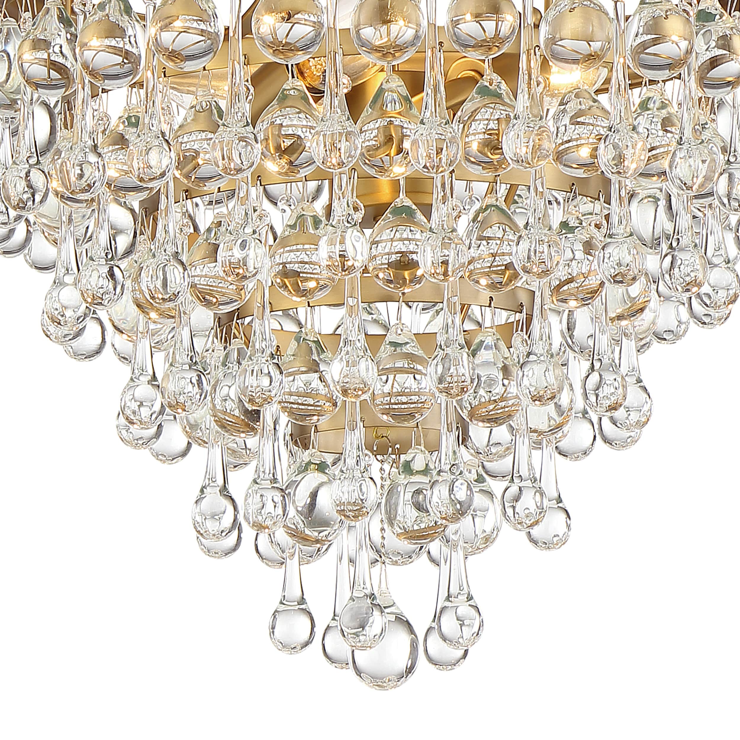 Vibrant Gold Mini Chandelier with Crystal Accents