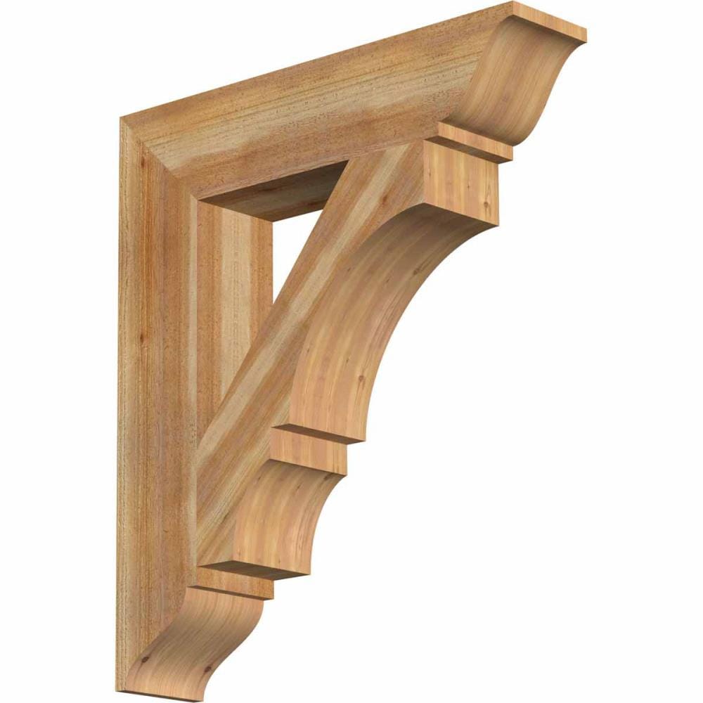 Ekena Millwork BKT06X28X32BOA01RWR Balboa traditional rough sawn 6-in x 28-in x 32-in Western red cedar Brown Wood Standard bracket