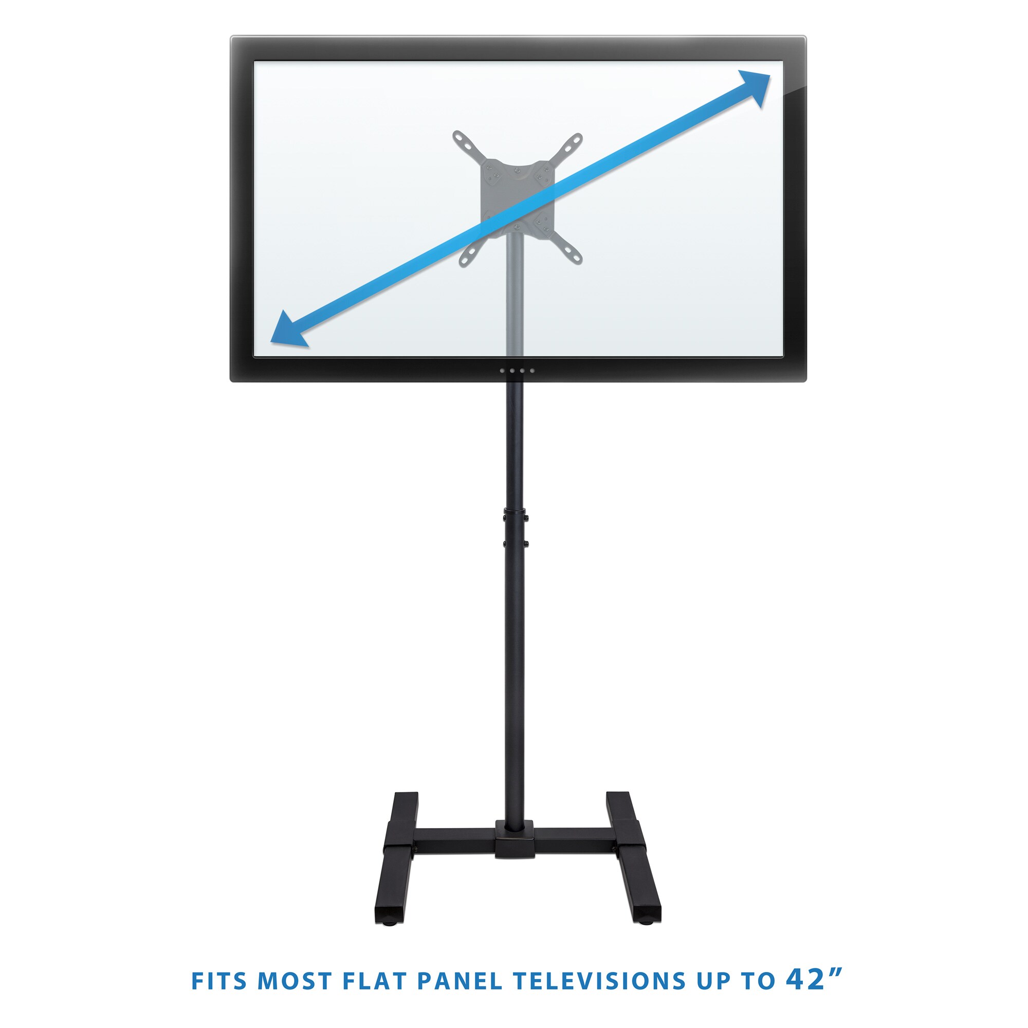 Adjustable Black Portable TV Stand for 13-42 Inch Screens