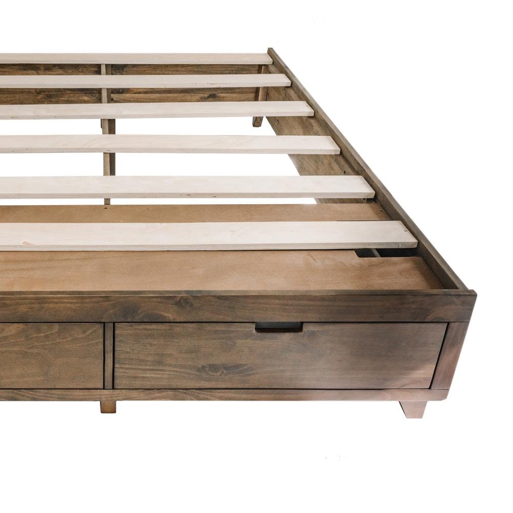 eLuxury Walnut King Bed Frame with Storage at Lowes.com