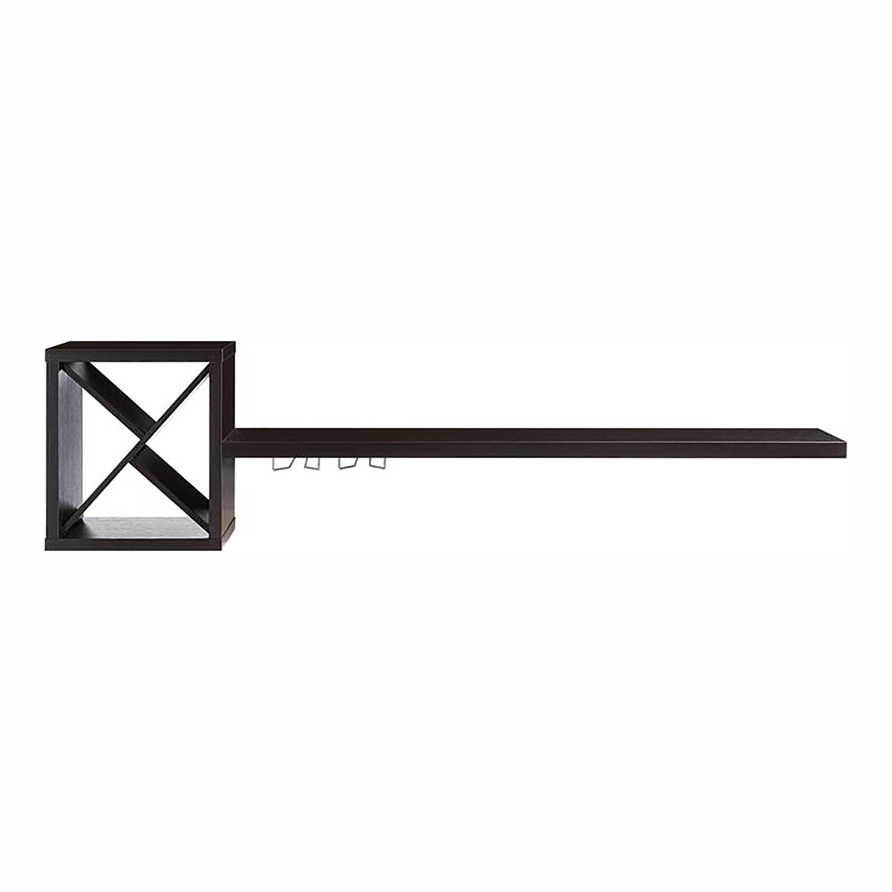 Furniture of America IDI-192582 4 -Bottle Espresso Wood Wall-Mounted Wine rack