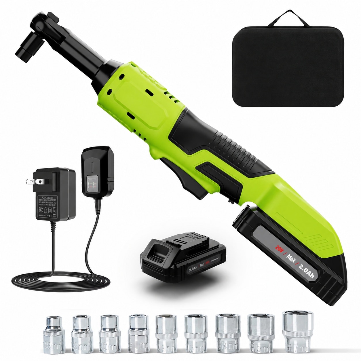 Vrbgify  Electric Ratchet Wrench 3/8 Cordless Variable Speed Power Tool with High Torque and LED Light for Automotive and Home Repairs