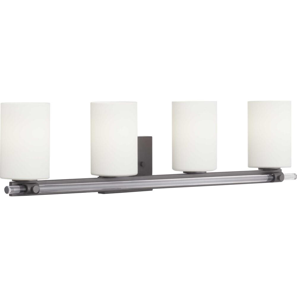 Progress Lighting P300200-031 Lisbon 33.5-in 4 -Light Matte Black Modern/contemporary Vanity light