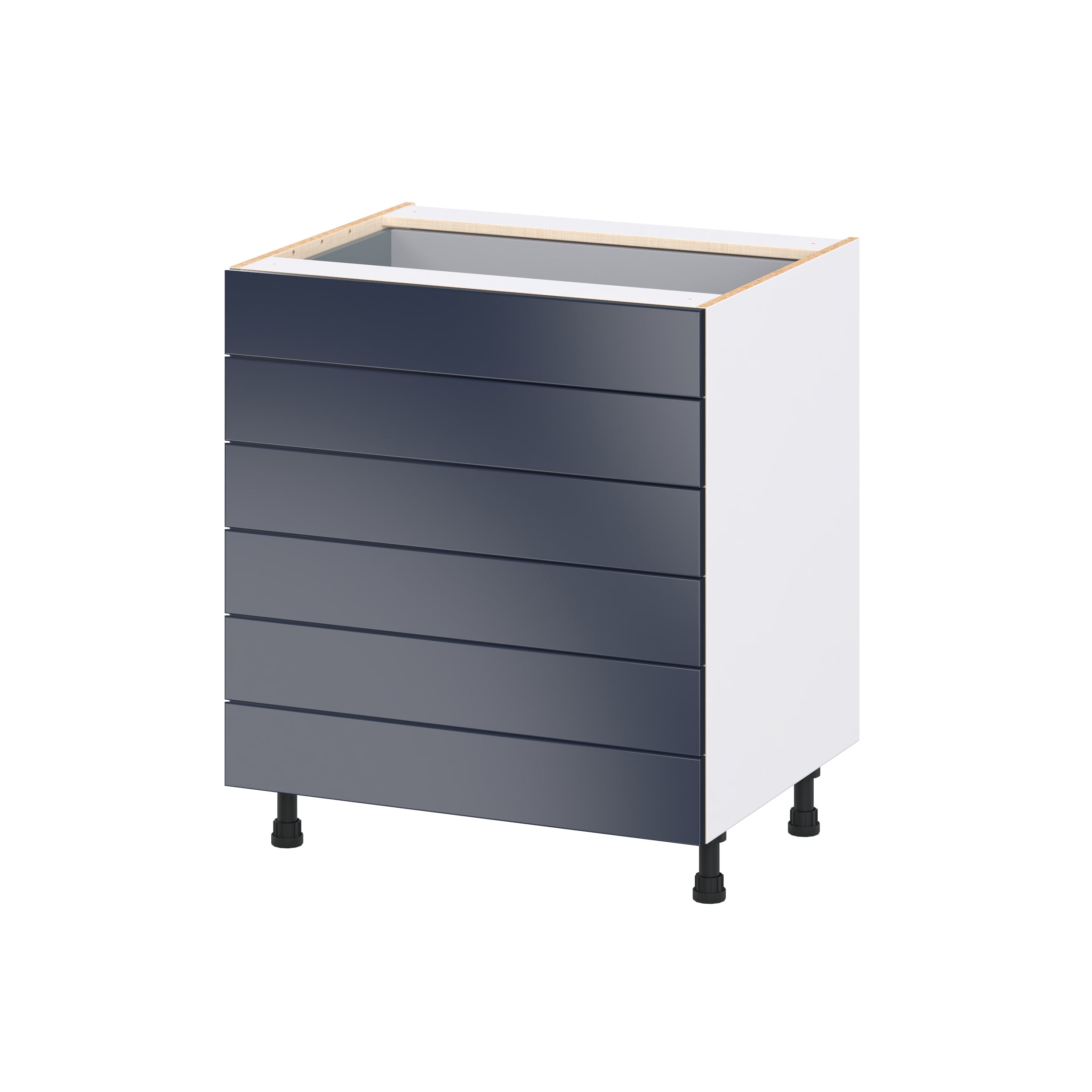 Hugo&Borg DSB6D30-LO Lorette 30-in W x 34.5-in H x 24.5-in D Navy Blue 6 -Drawers Drawer Base Fully assembled Cabinet Shaker