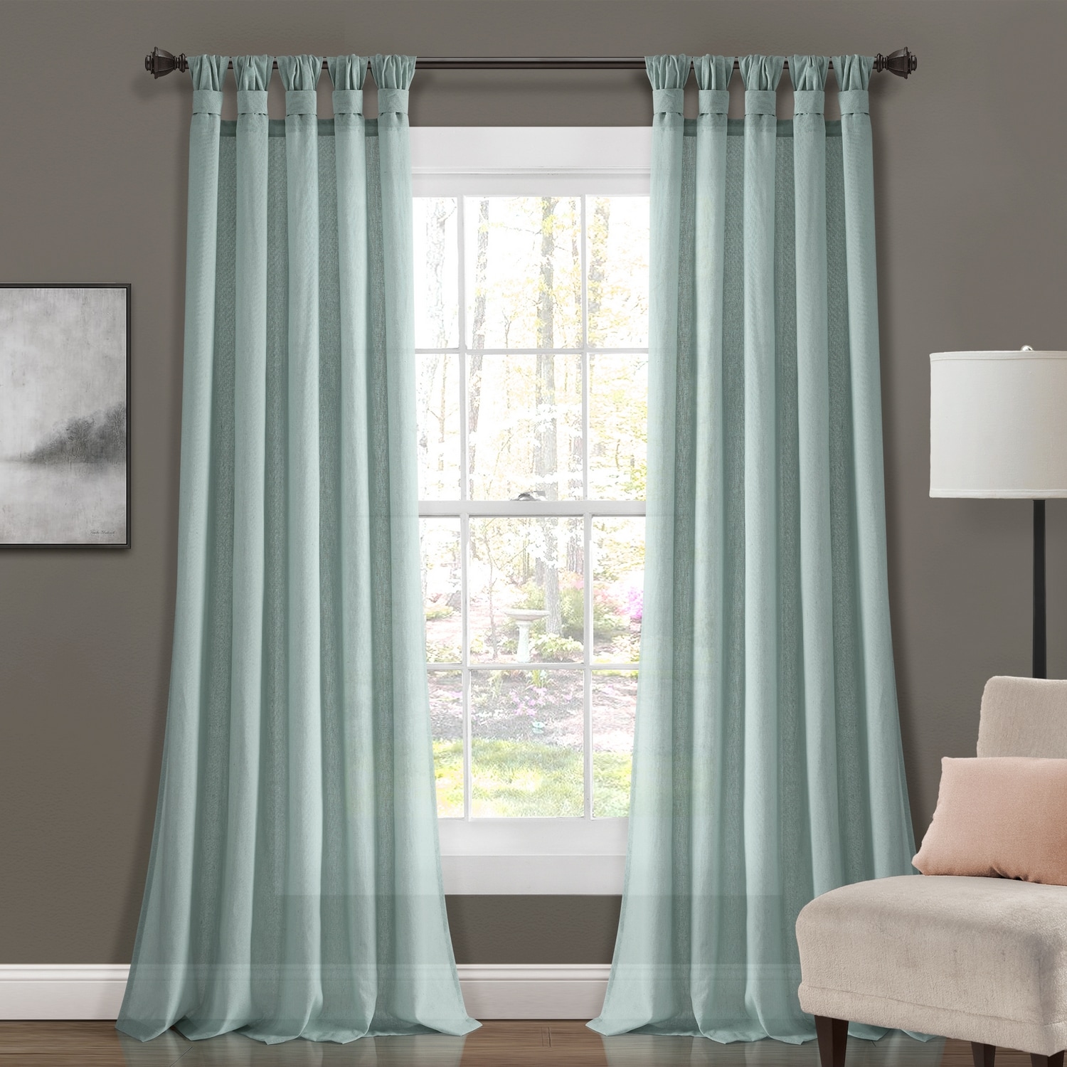 Lush Decor 16T004246 84-Inches Blue Top tab Curtain panel pair