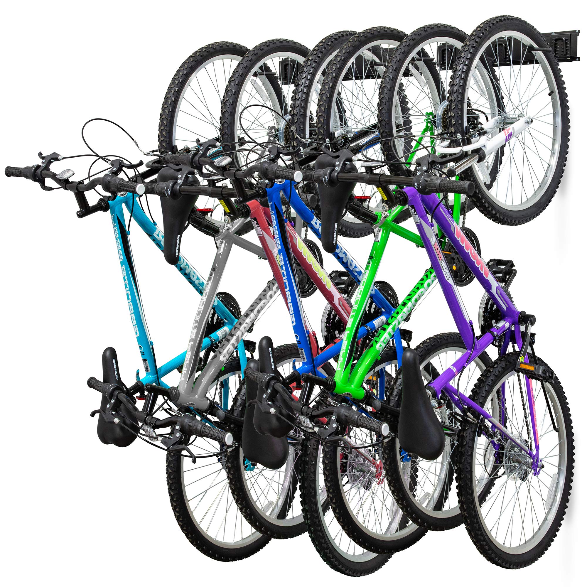 RaxGo Garage Bike Rack - Black Steel Bike Rack for 6 Bikes, Holds