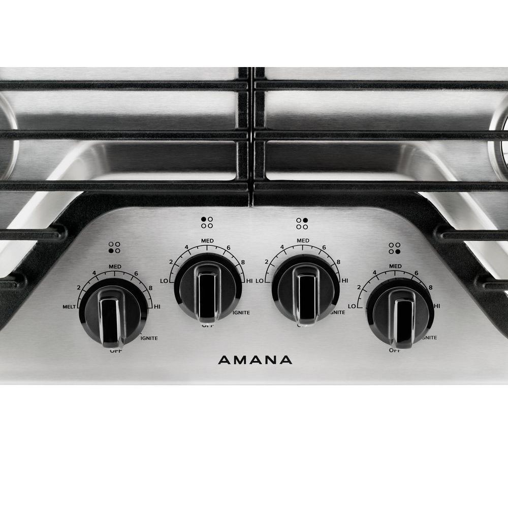 Amana 30-in 4 Burners Stainless Steel Gas Cooktop in the Gas Cooktops  department at