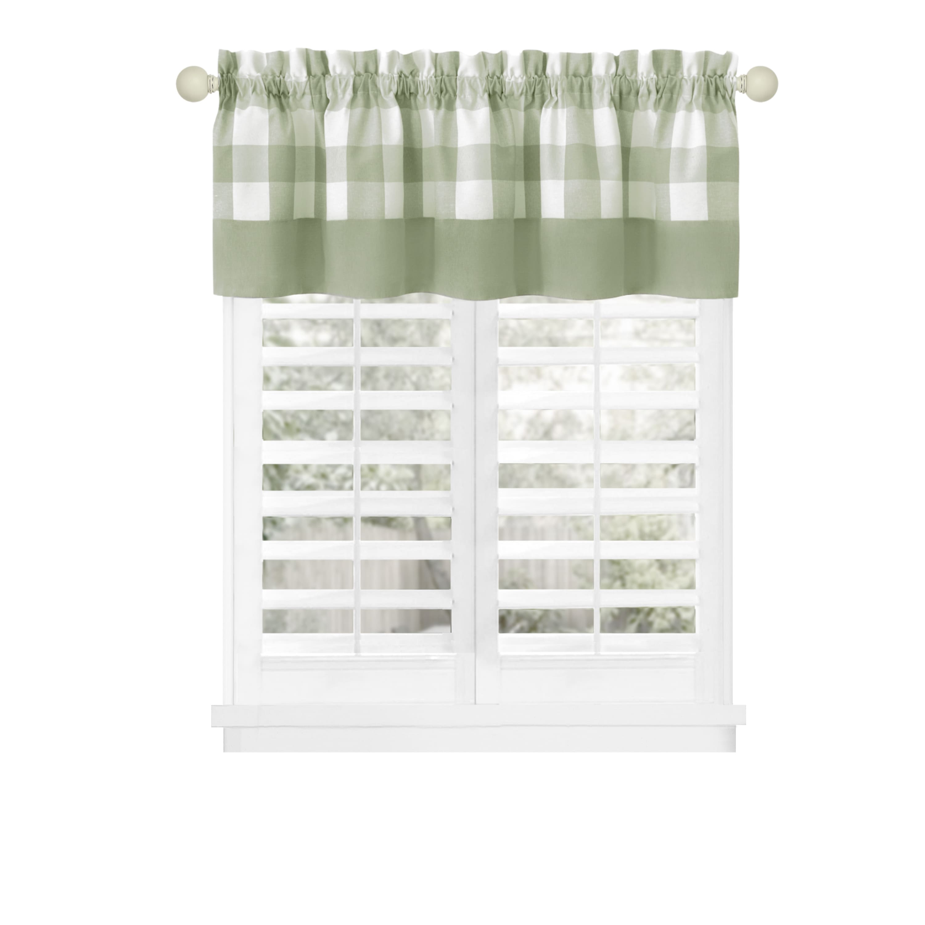 Achim HNVA14AG12 Hunter 14-Inches Apple Green Polyester Rod pocket Valance