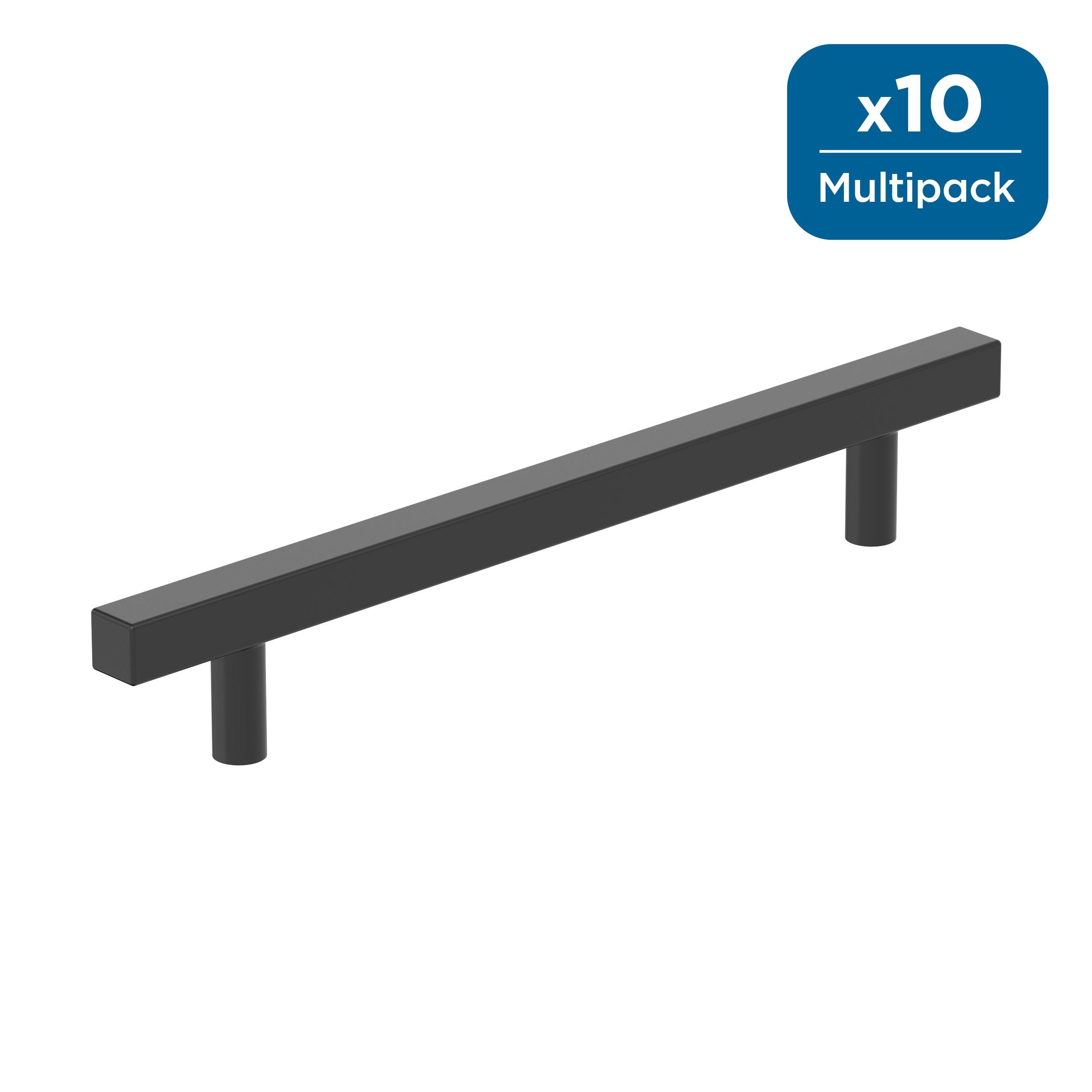 Matte Black 6-5/16" Modern Bar Pulls with Mounting Hardware