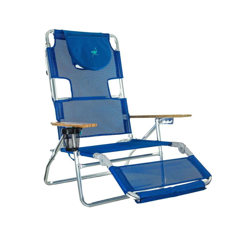 Deltess Blue Folding Beach Chair (Adjustable) at Lowes.com