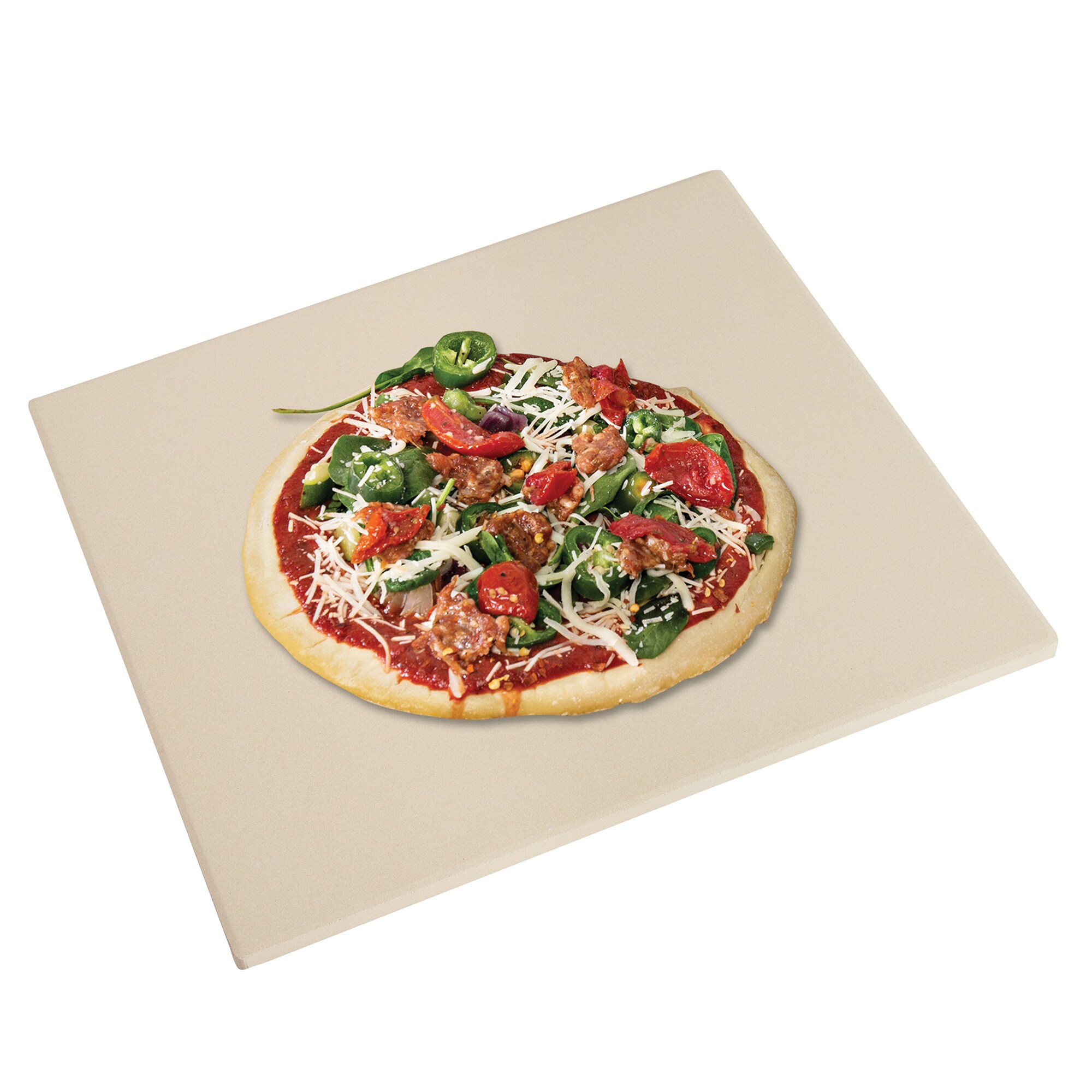 Old Stone Beige Cordierite Rectangle Pizza Stone, 14x16-Inch