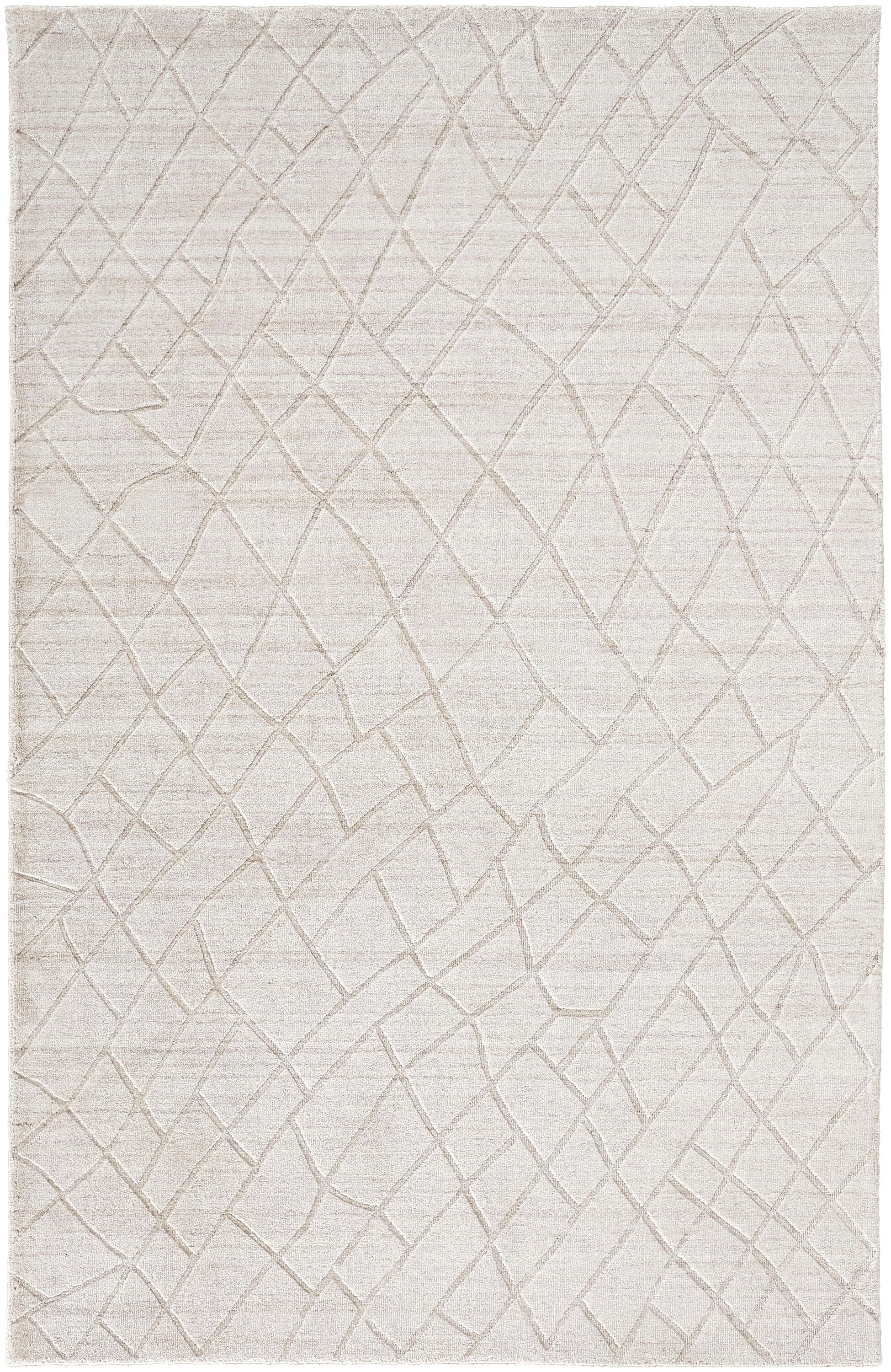 Room Envy REDR8846BGE000C50 4 x 6 (ft) Loomed Rayon Ivory/Gray Rectangular Indoor Solid Area rug