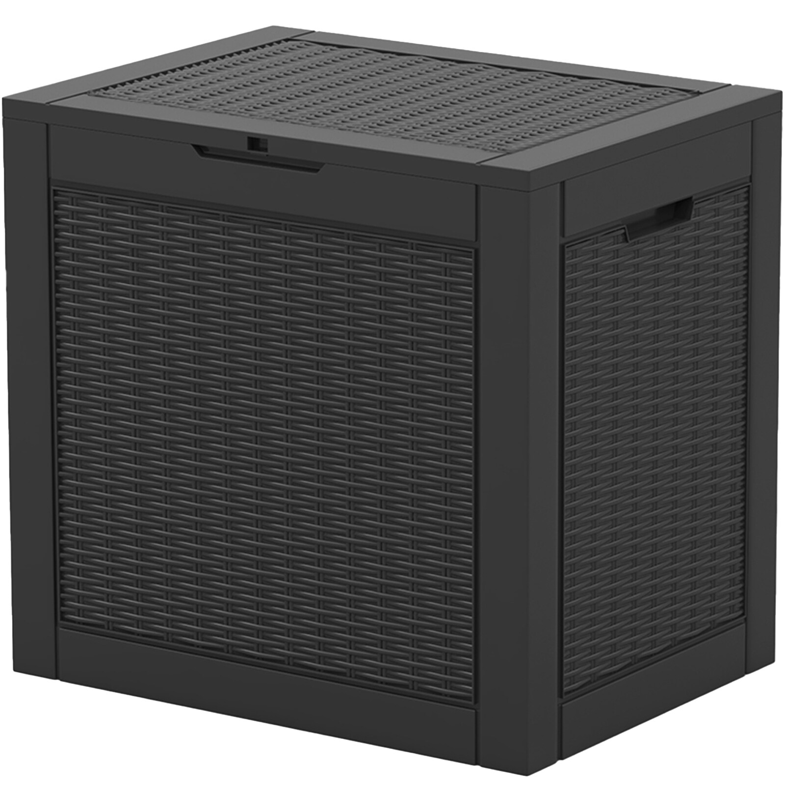 Vineego 100 Gallon All-Weather Resin Deck Box,Indoor Outdoor Lockable  Storage Container, Black 