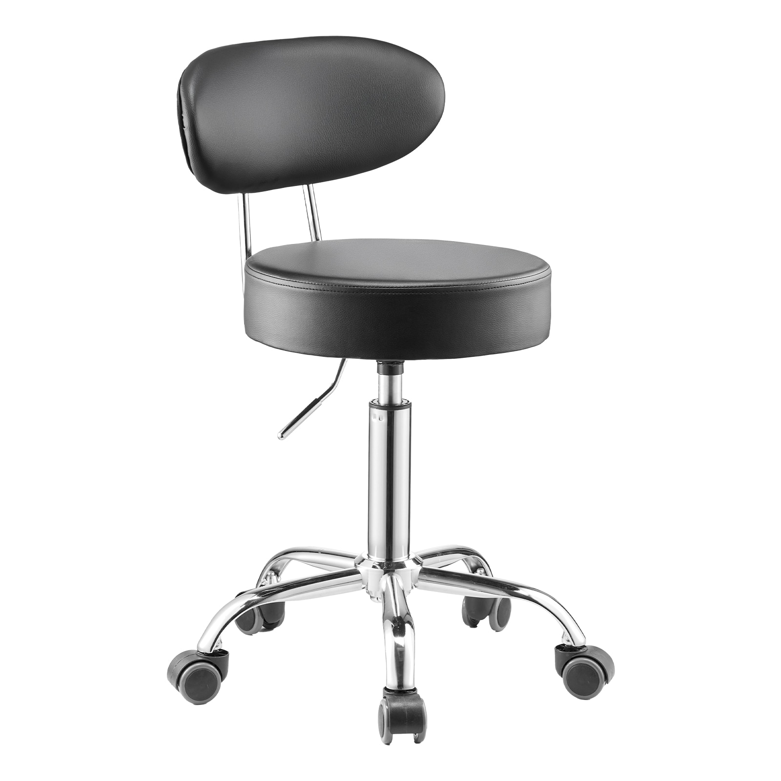 GIVIMO 300-lb Pneumatic Shop Stool with Backrest 360-Degree Swivel and Wheels #LW047GIVSS732