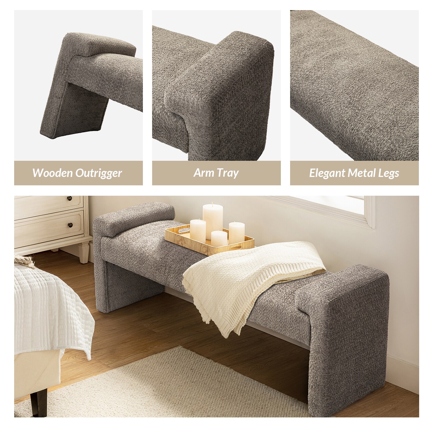 14 Karat Home BEJK0788-GRY bench - View #5