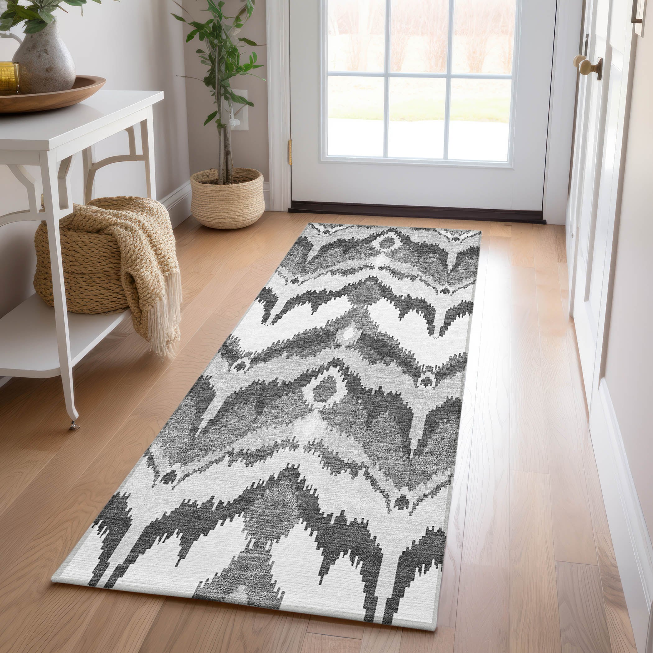 Addison Rugs ACN743GY2X8 Chantille ACN743GY 2 x 7 (ft) Polyester Gray Rectangular Indoor/Outdoor Geometric Machine washable Area rug