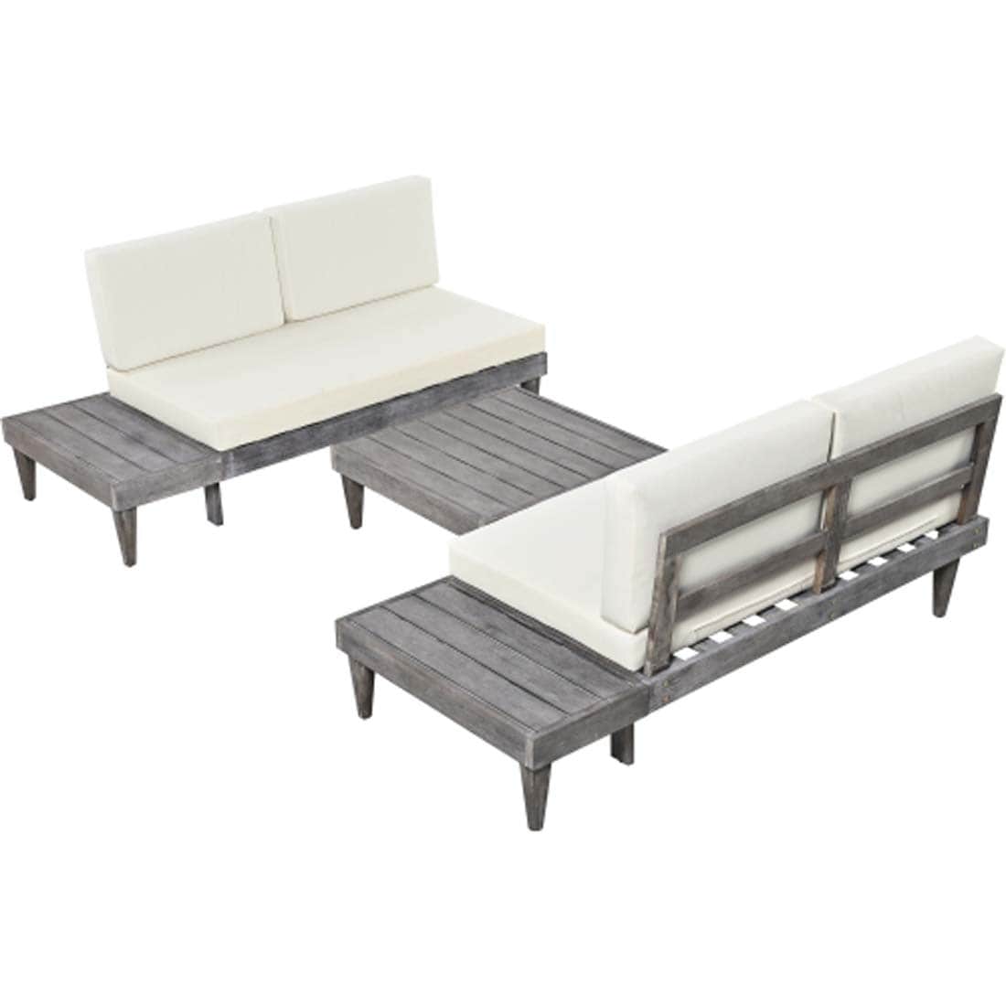 Damerin N7CS01 3 -Piece Patio Conversation Set with Off-white Cushions