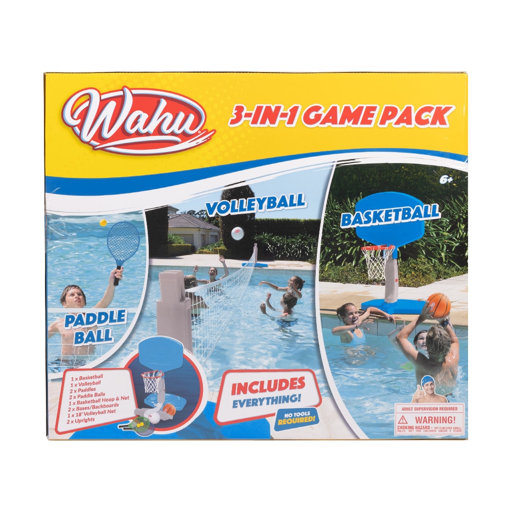 Wahu 3-in-1 Game Pack Multi Swimming Pool Volleyball/Basketball Set in the  Pool Toys & Floats department at