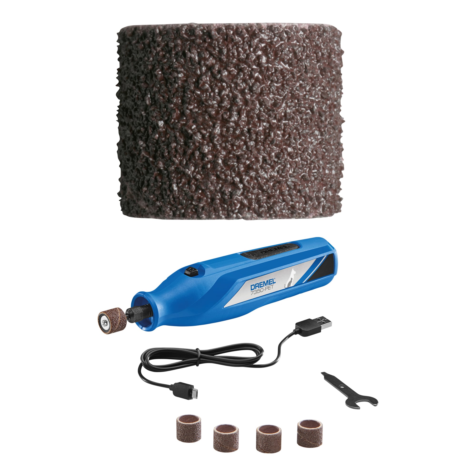 Dremel 7350 Cordless 4V Pet Grooming Rotary Tool Kit with 5 Accessories + 5 Sanding Bands