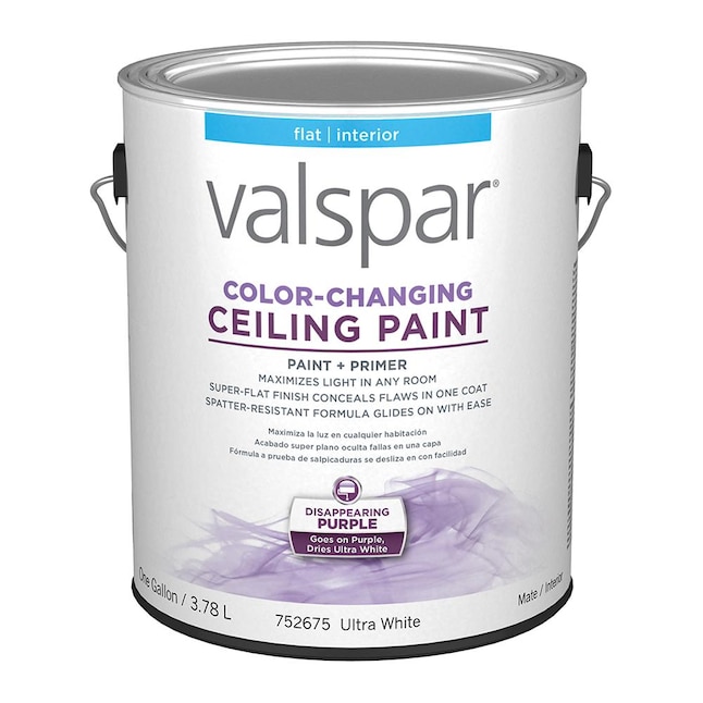 Valspar Color Changing Flat White Ceiling Paint And Primer 1 Gallon In The Interior Department At Com - Purple Paint Colors Valspar