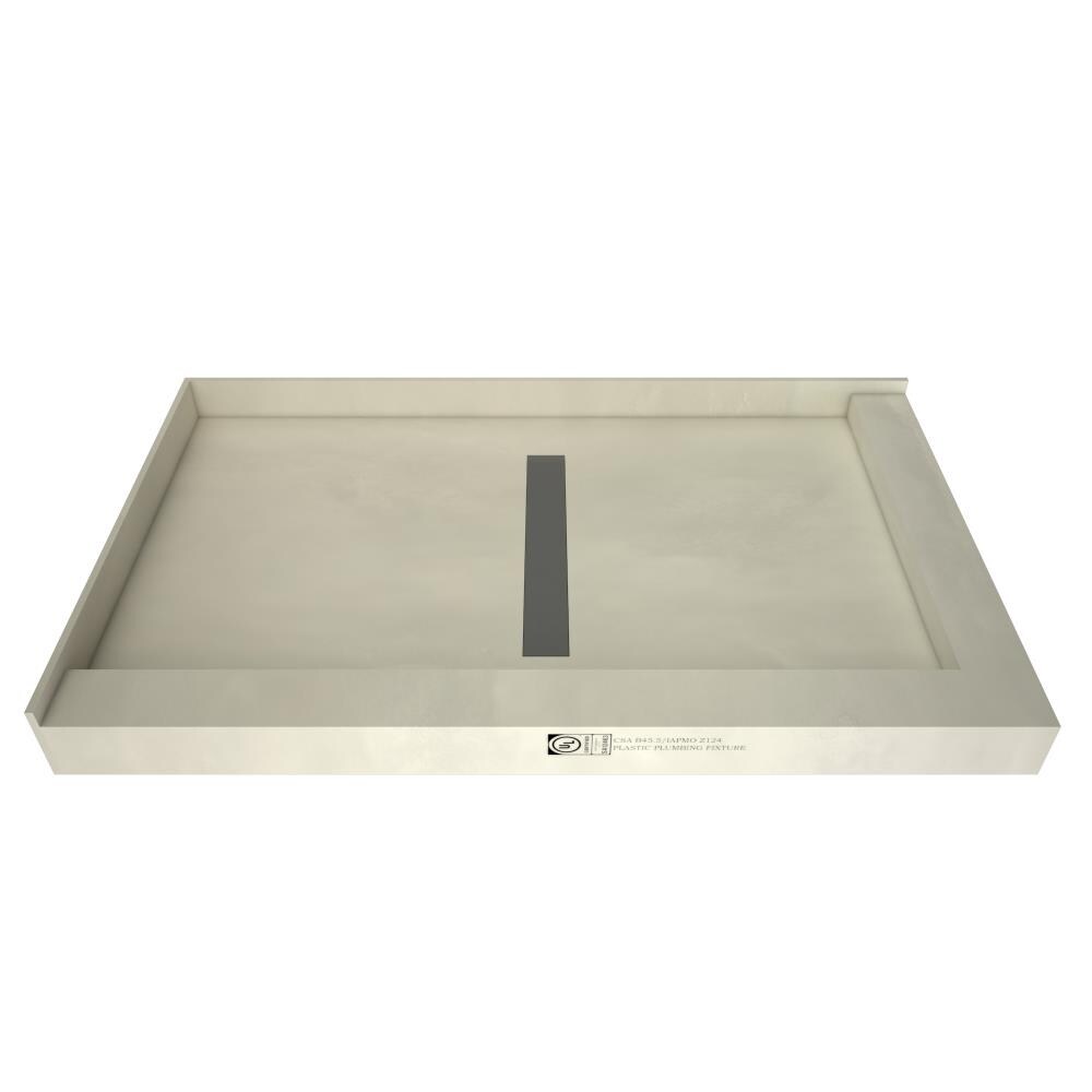 Tile Redi RT3460CDR-PVC-SBN 34-in W x 60-in L x 5.75-in H Made For Tile Rectangle Shower Pan Base (Center Drain)