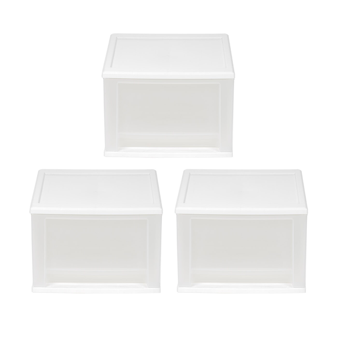 IRIS White Stackable Plastic Storage Drawer 7-in H x 15.75-in W x 19.63-in  D in the Storage Drawers department at