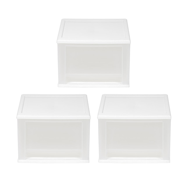 White Stackable Plastic Storage Drawer, Stackable Plastic Storage Drawers Extra Large
