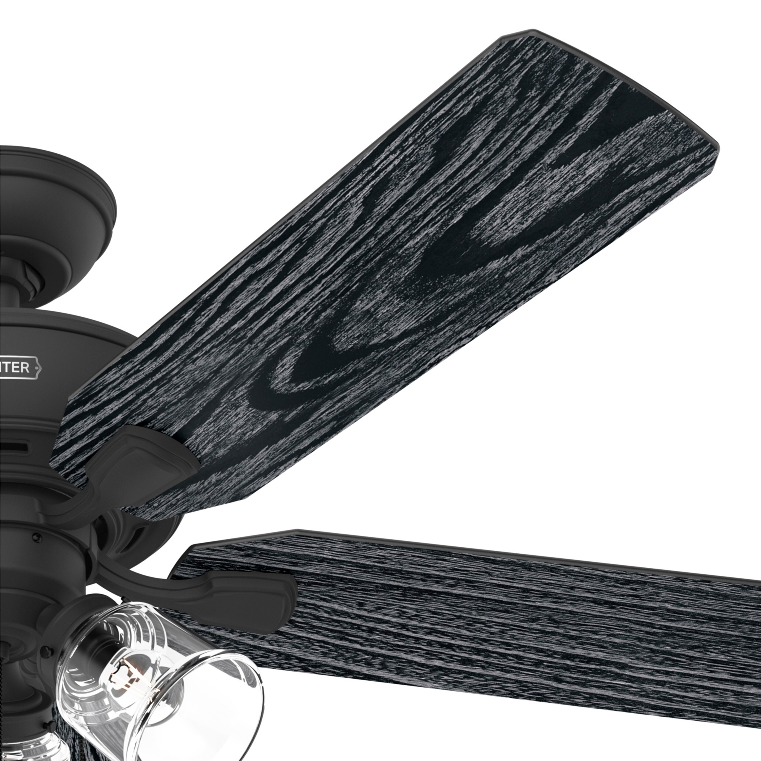 52" Matte Black 5-Blade Ceiling Fan with LED Lights