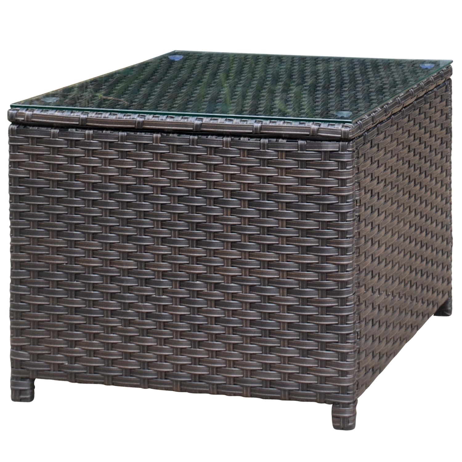 rattan effect storage table